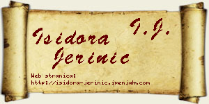 Isidora Jerinić vizit kartica